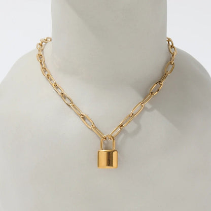 Mother & Daughter Link Padlock Necklace