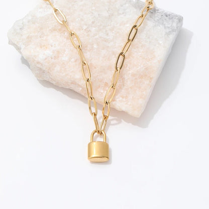 Mother & Daughter Link Padlock Necklace