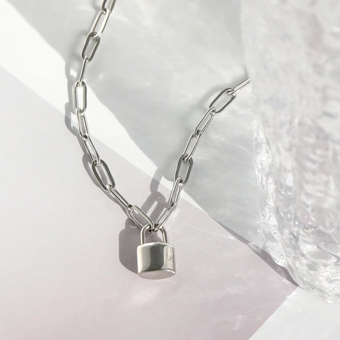 Mother & Daughter Link Padlock Necklace