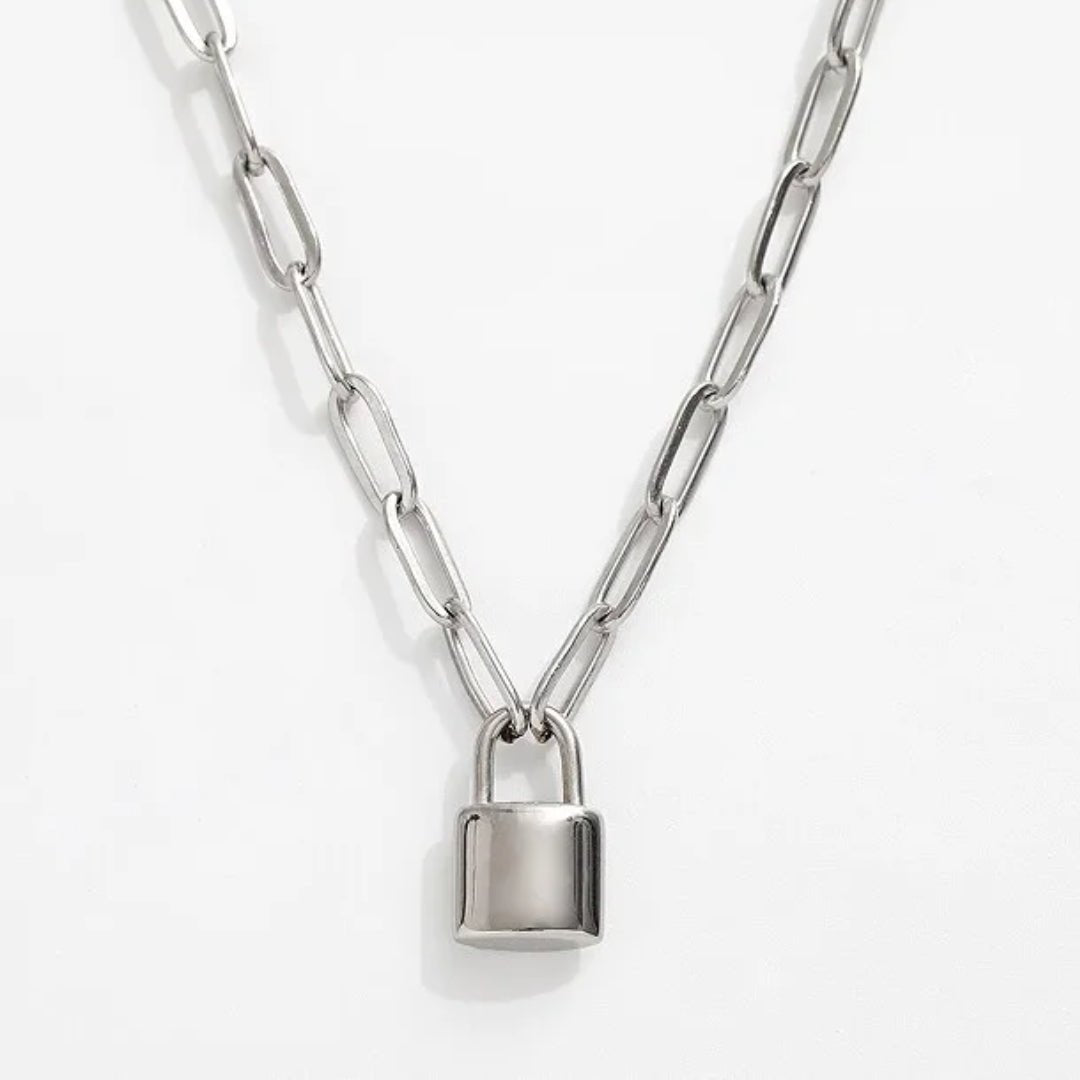 Mother & Daughter Link Padlock Necklace