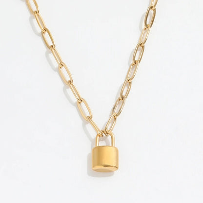 Mother & Daughter Link Padlock Necklace