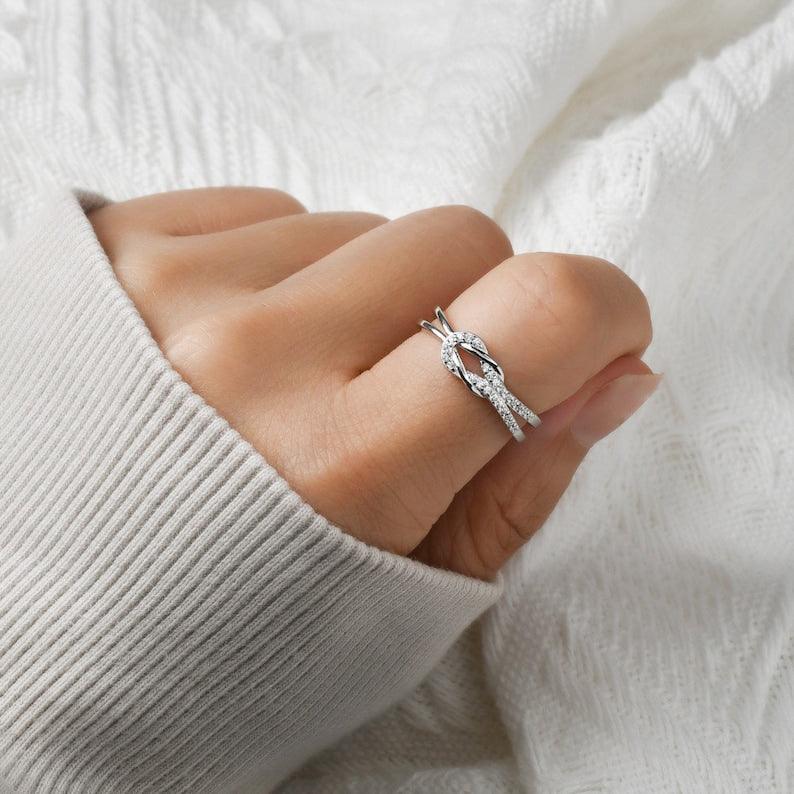 Mother Daughter Love Knot Ring