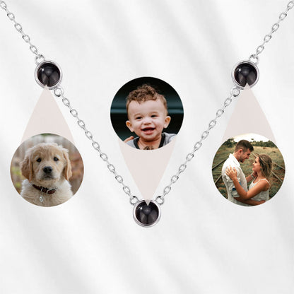 Projection Necklace with Multiple Photos Three Pictures