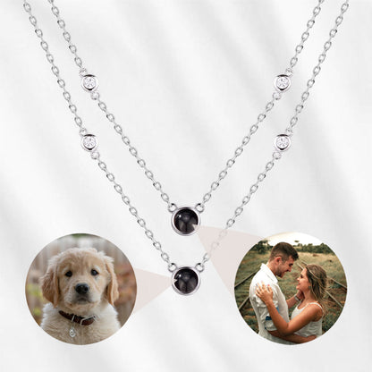 Multiple Photo Projection Necklace Two Pictures