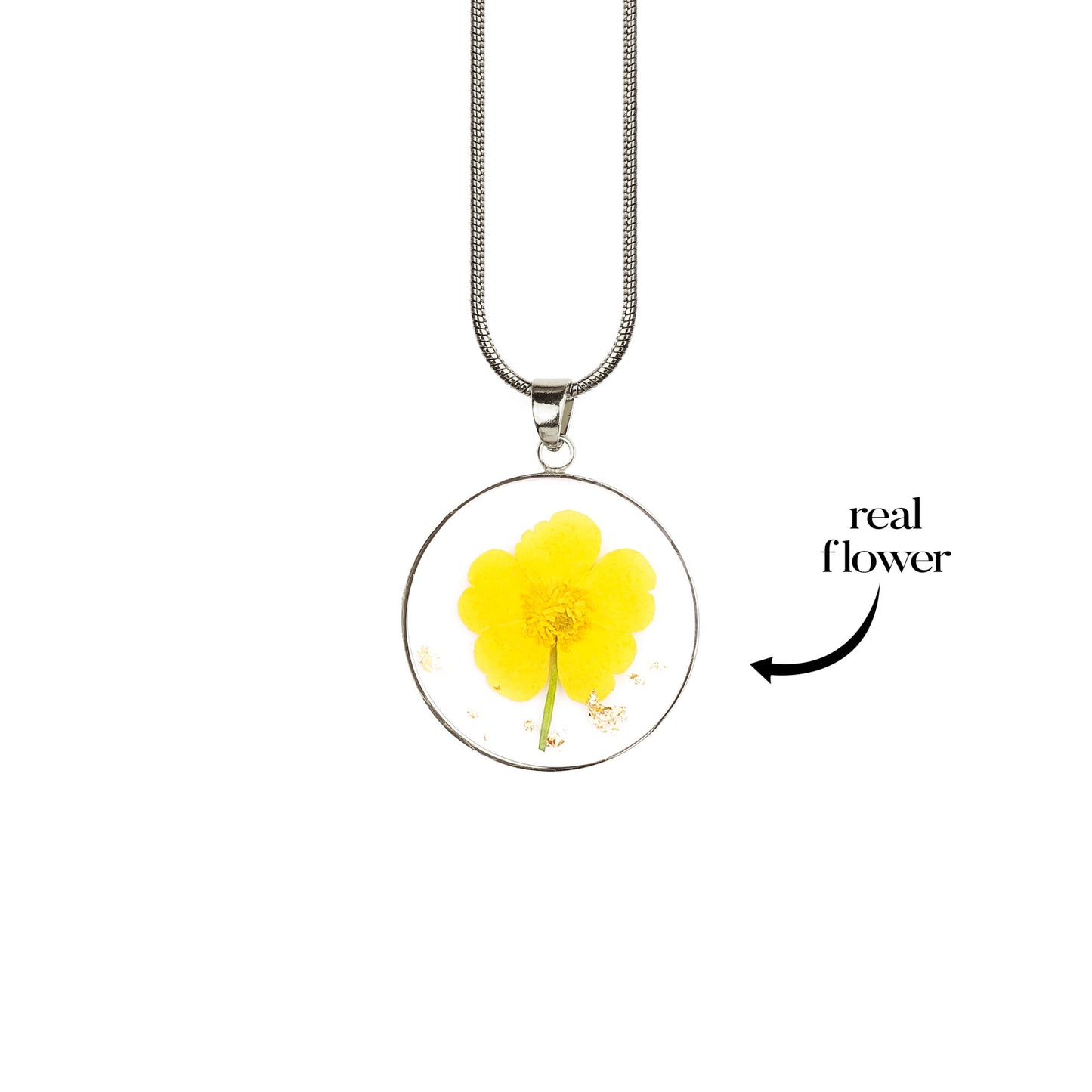 Pressed Birth Flower Necklace