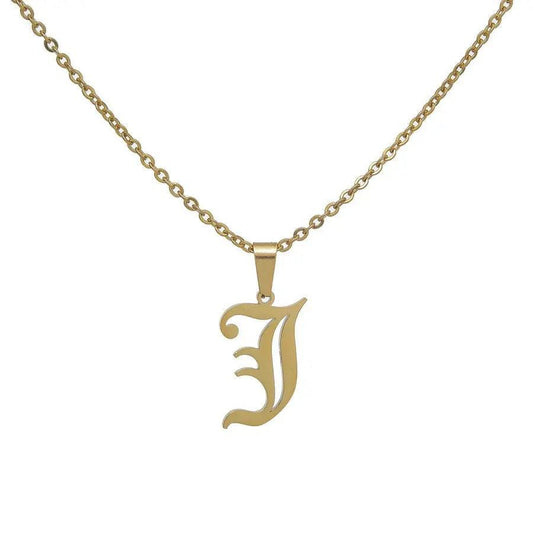 Old English Initial Necklace