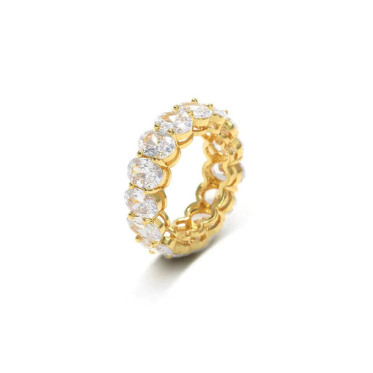 Oval Cut CZ Eternity Band Ring For Women