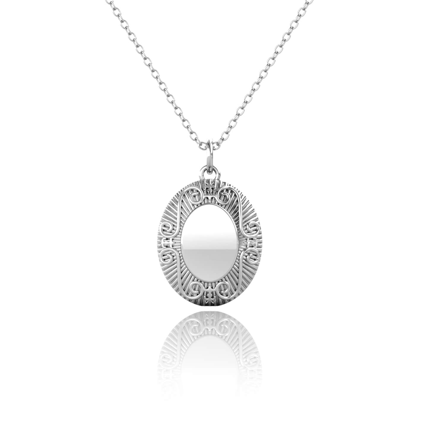 Photo Locket Necklace with Picture Inside - Silver