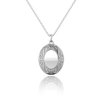 Photo Locket Necklace with Picture Inside - Silver