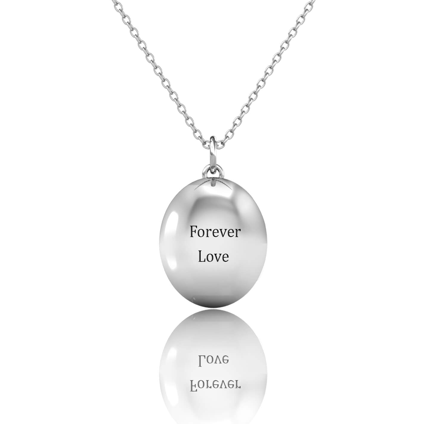 Photo Locket Necklace with Picture Inside - Silver