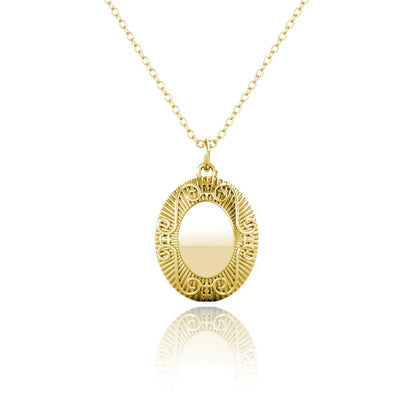 Photo Locket Necklace with Picture Inside - Gold