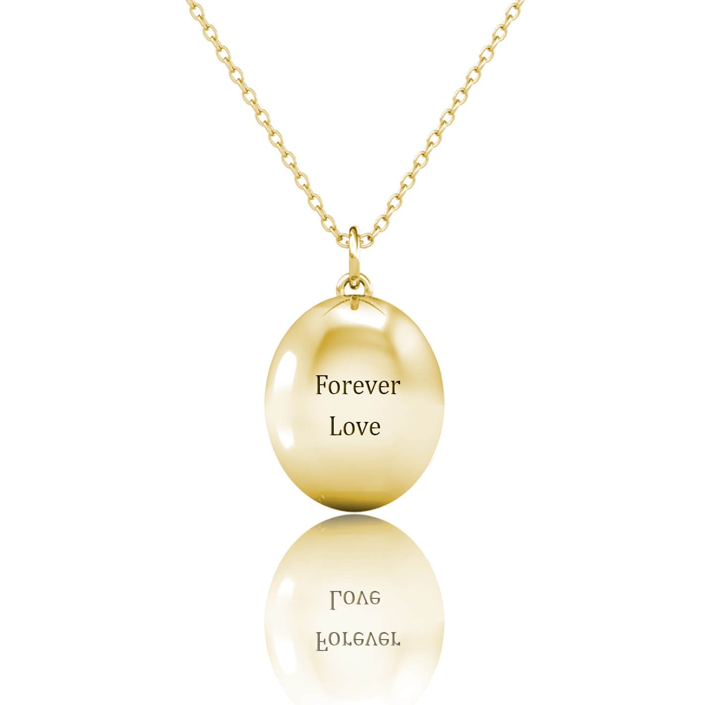 Photo Locket Necklace with Picture Inside - Gold