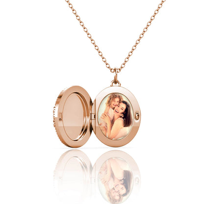 Photo Locket Necklace with Picture Inside - Rose Gold