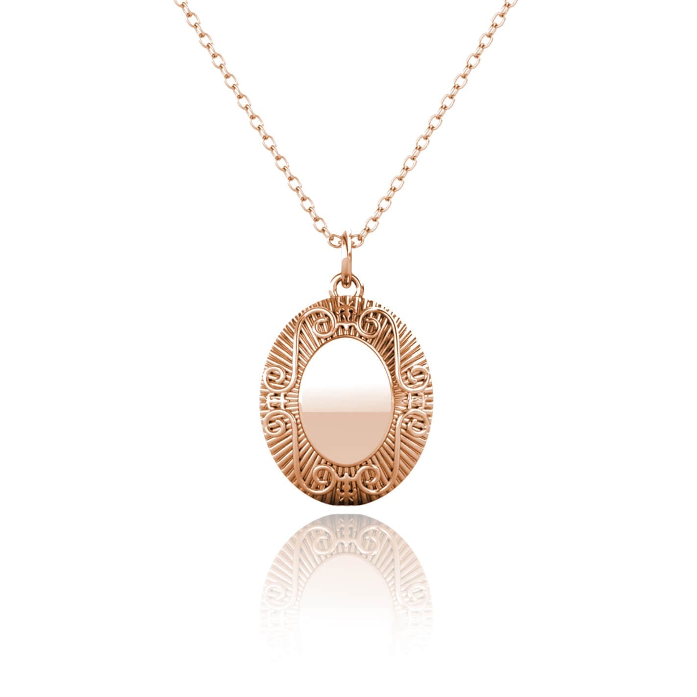 Photo Locket Necklace with Picture Inside - Rose Gold