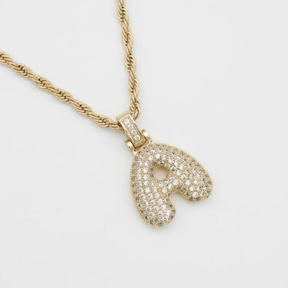 Pavé Bubble Initial Necklace