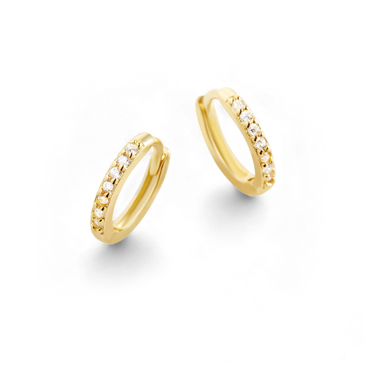 Pave Huggie Hoop Earrings