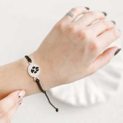 Paw print braided bracelet