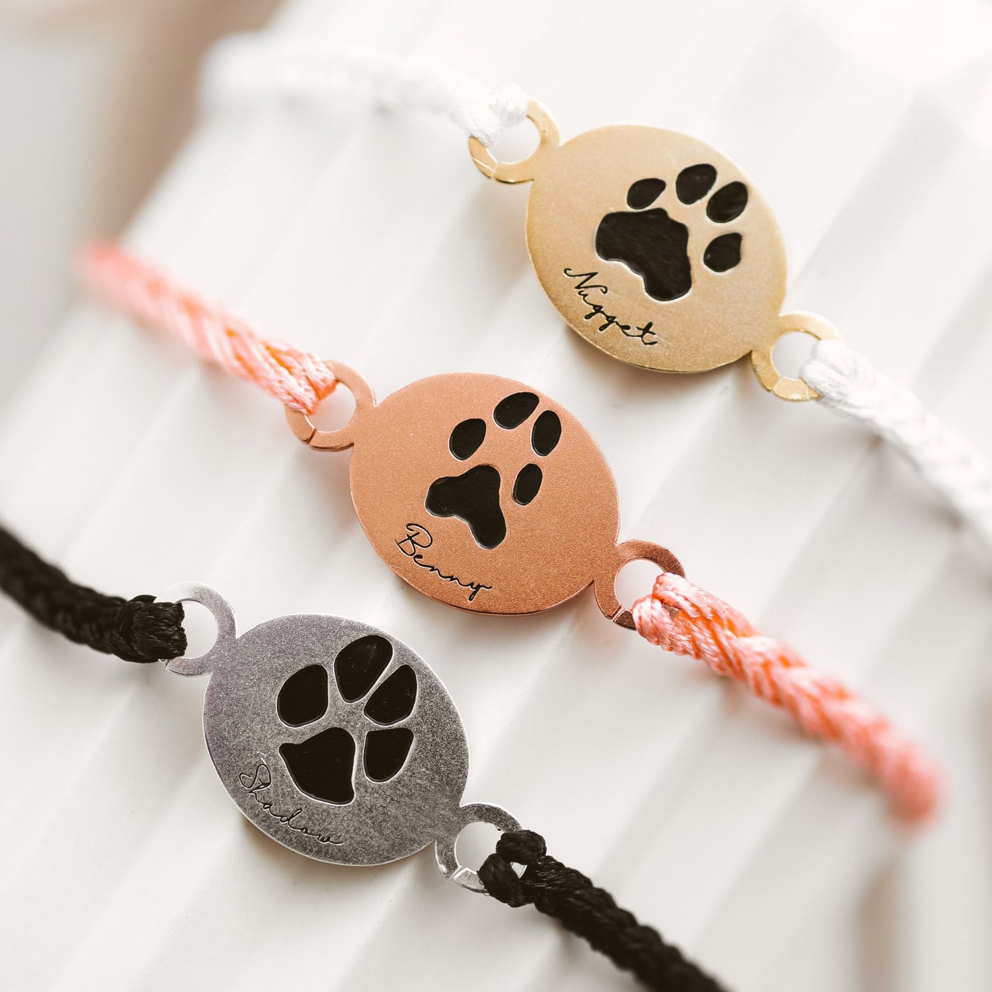 Paw print braided bracelet