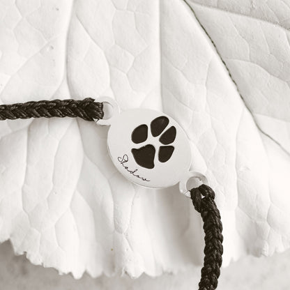 Paw print braided bracelet