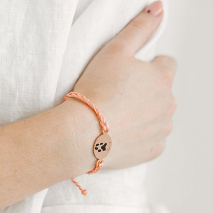 Paw print braided bracelet