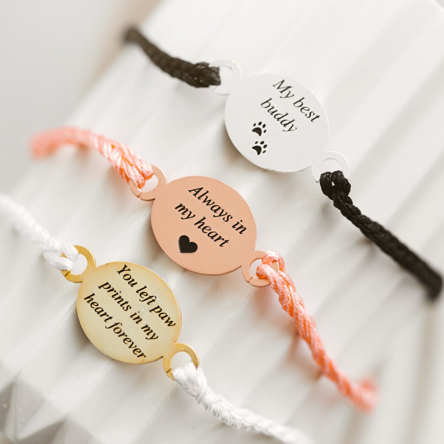 Paw print braided bracelet