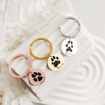 Paw Print Engraved Keychain