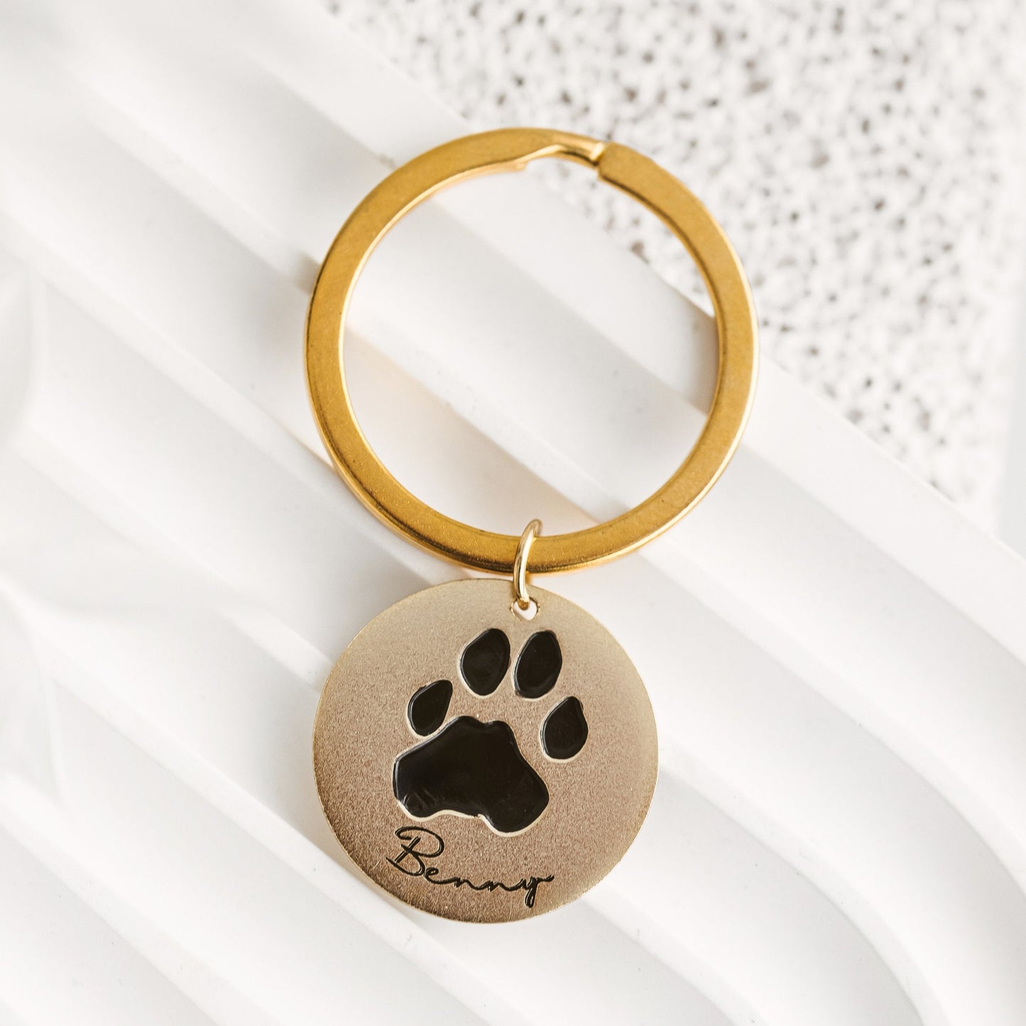 Paw Print Engraved Keychain