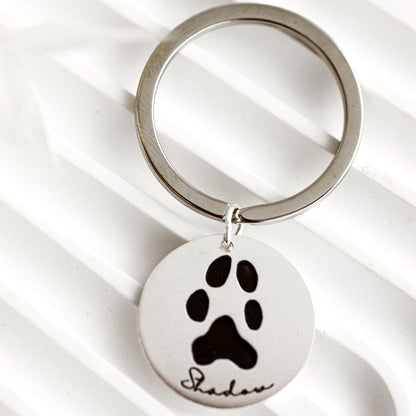 Paw Print Engraved Keychain