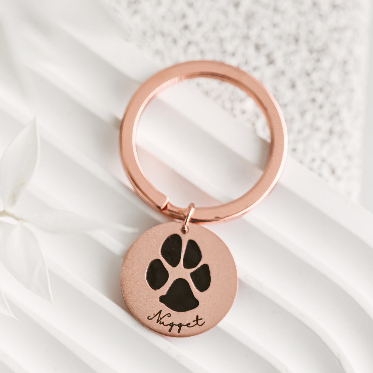 Paw Print Engraved Keychain