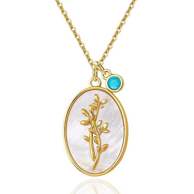 Pearl Birth Flower Pendant Necklace