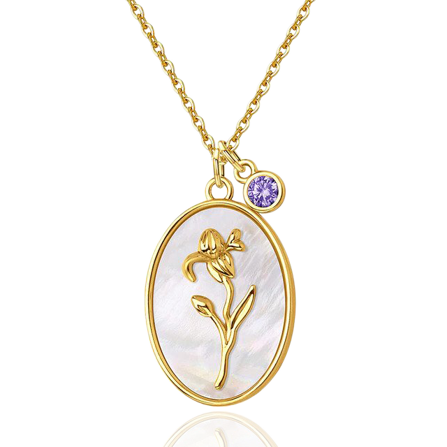 Pearl Birth Flower Pendant Necklace