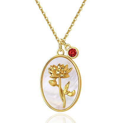 Pearl Birth Flower Pendant Necklace