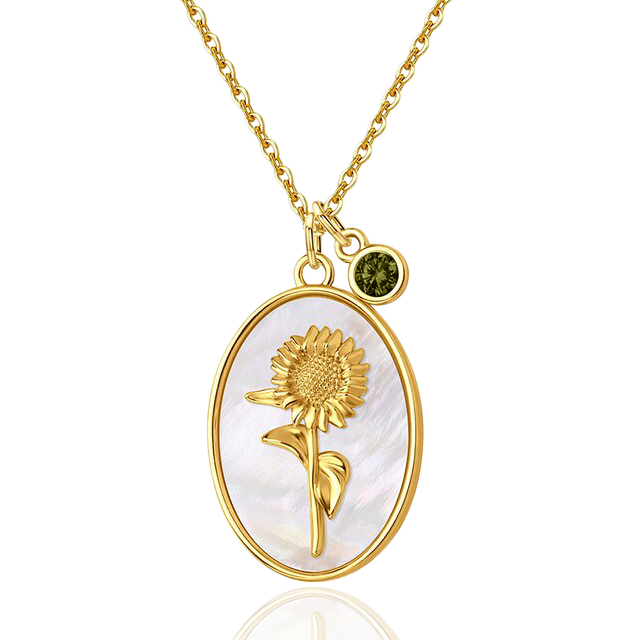 Pearl Birth Flower Pendant Necklace