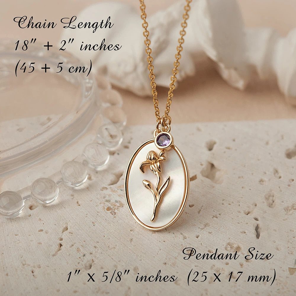 Pearl Birth Flower Pendant Necklace