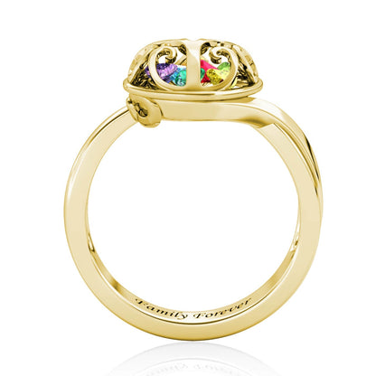 Custom 12 Birthstones Ring for Mom - Gold