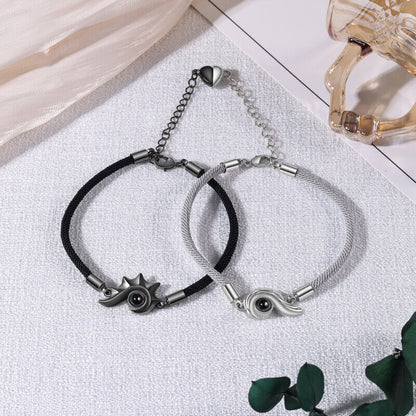 Couple Photo Projection Bracelet with Picture Inside | Conch Charms Photo Bracelets