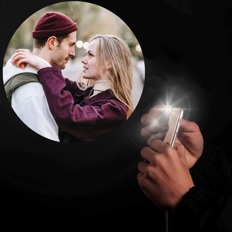 Couple Photo Projection Bracelet with Picture Inside | Conch Charms Photo Bracelets