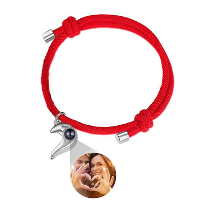 Couple Photo Projection Heart Charm Bracelet with Picture Inside