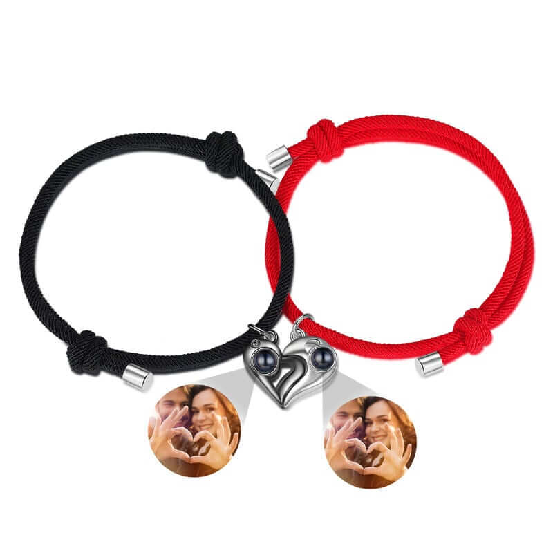 Couple Photo Projection Heart Charm Bracelet with Picture Inside