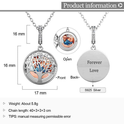 Photo Locket Necklace with Picture Inside - Silver