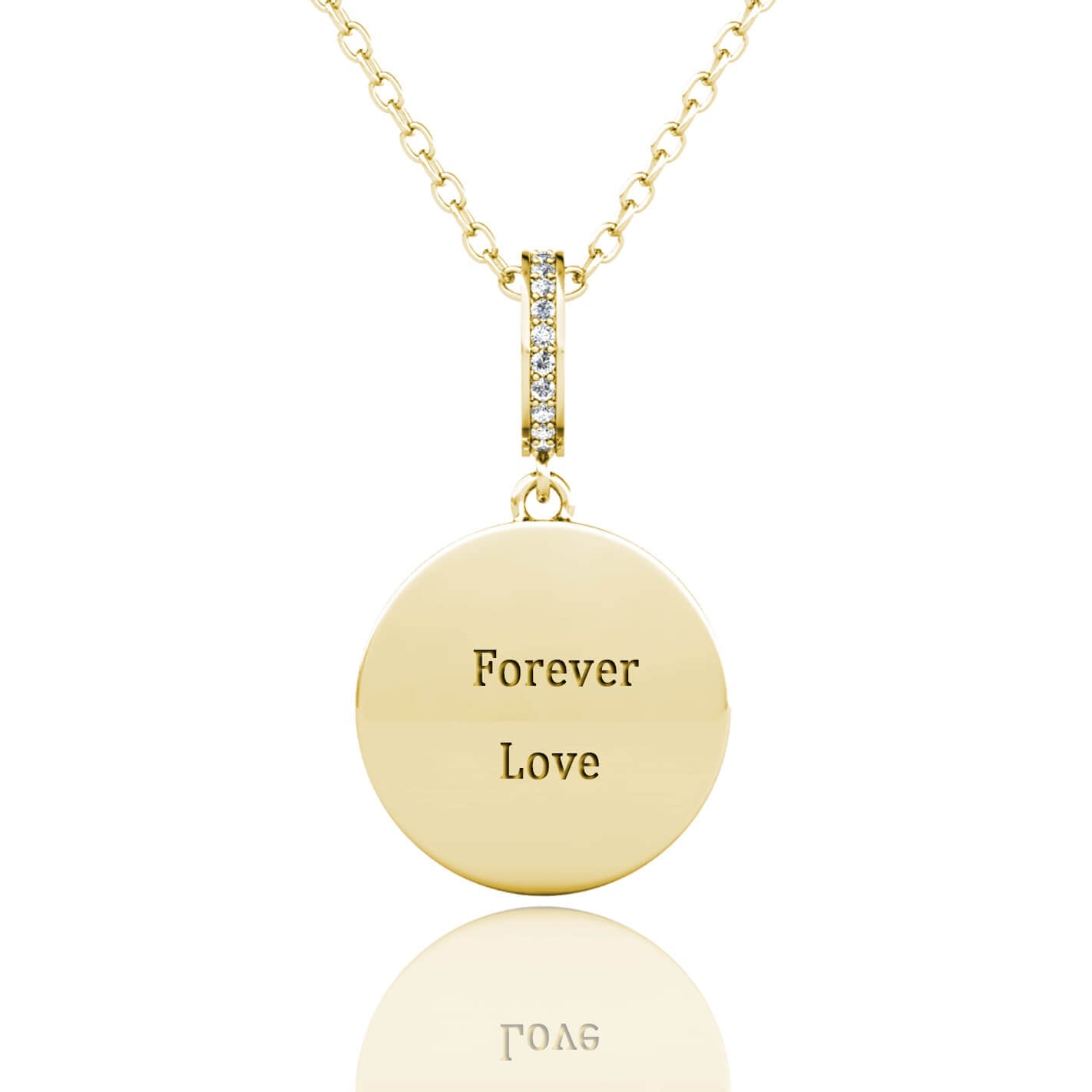 Photo Locket Necklace with Picture Inside - Gold