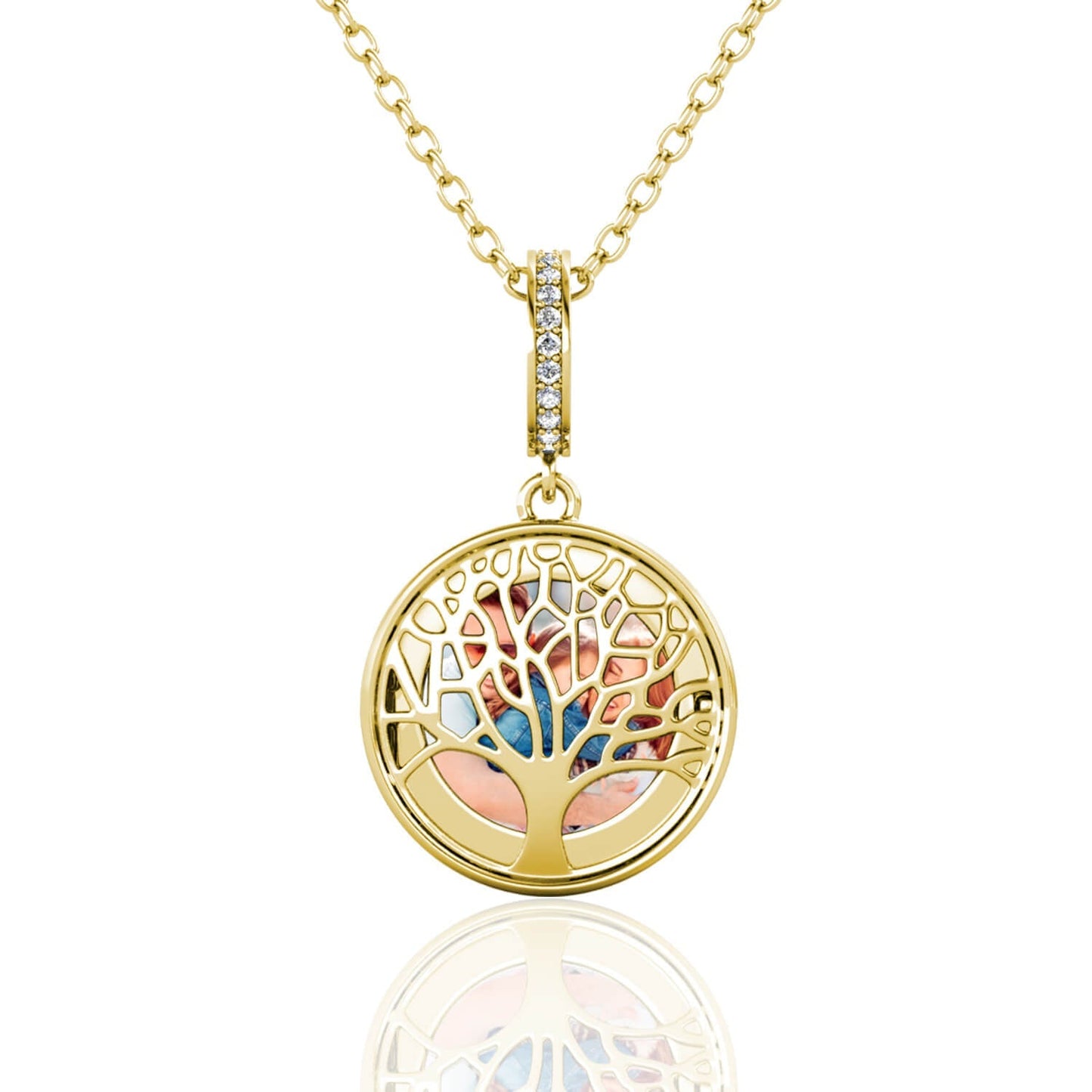 Photo Locket Necklace with Picture Inside - Gold