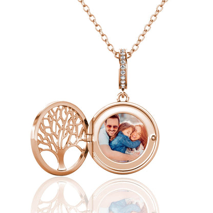 Photo Locket Necklace with Picture Inside - Rose Gold