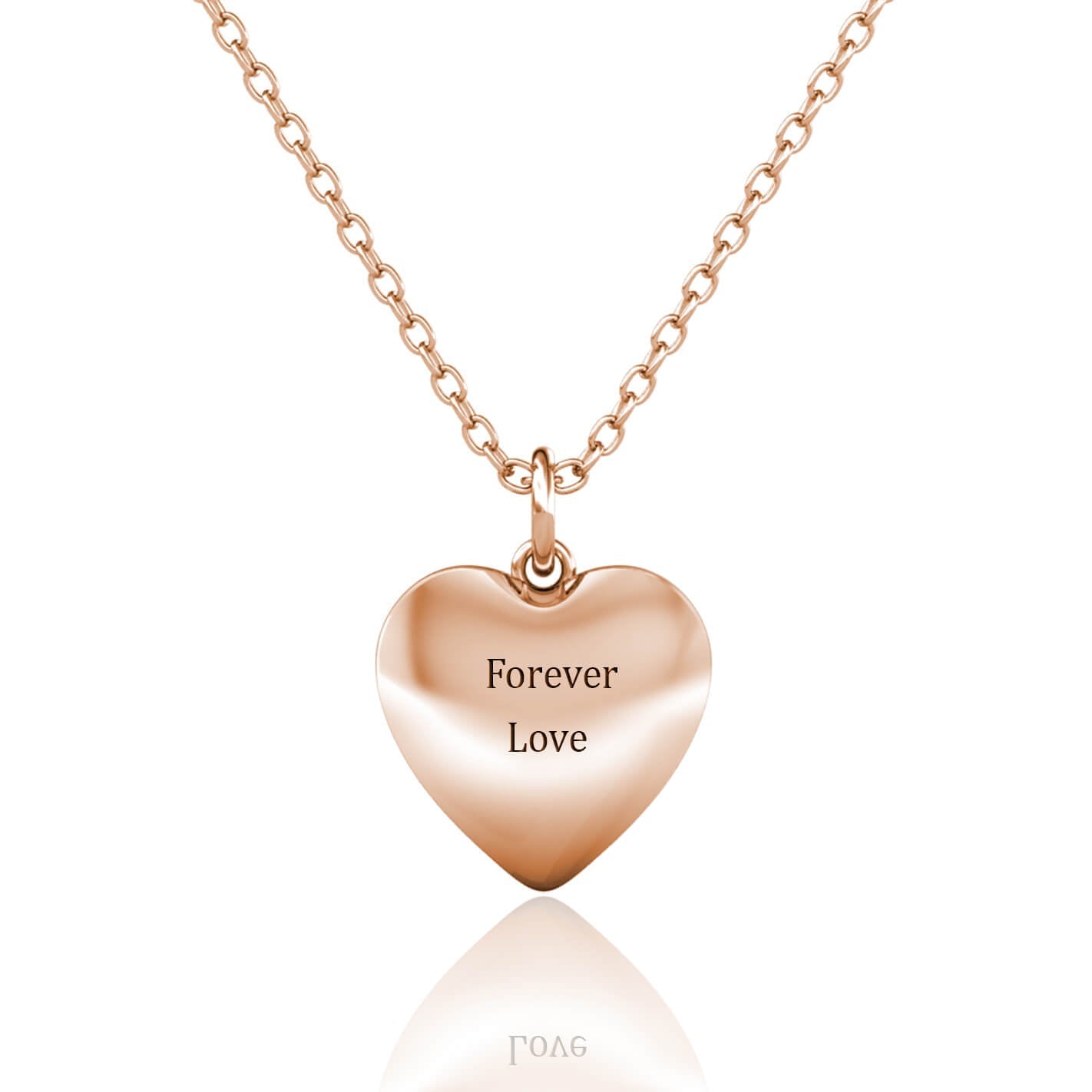 Heart Photo Locket Necklace with Picture Inside - Rose Gold