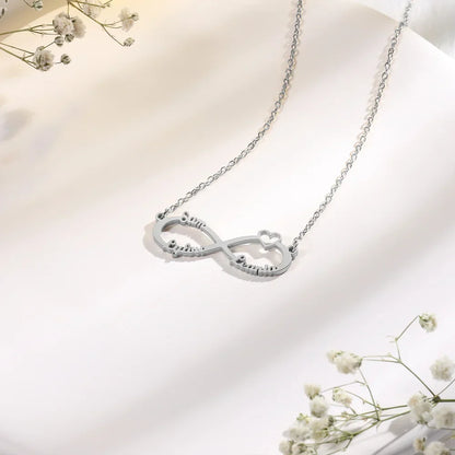 Personalised Infinity Name Necklace, Custom Infinity 3 Name Necklace, Infinity Necklace for Women