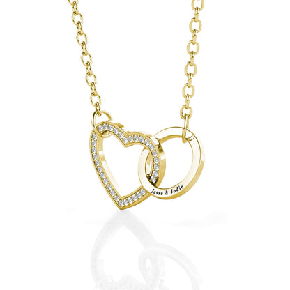 Engraved Interlocking Heart Necklace