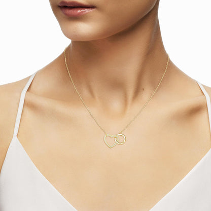 Engraved Interlocking Heart Necklace