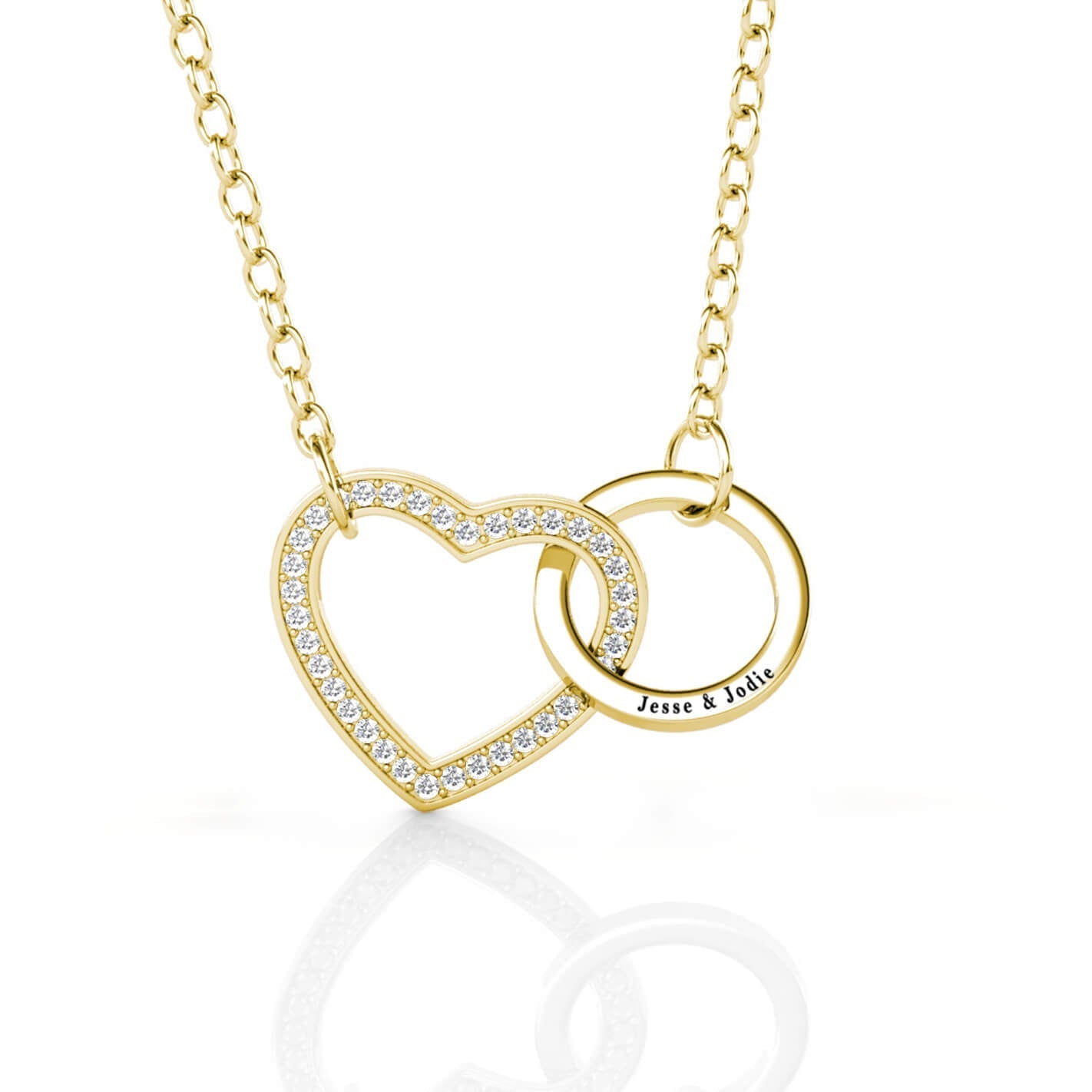 Engraved Interlocking Heart Necklace