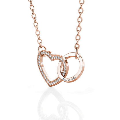 Engraved Interlocking Heart Necklace