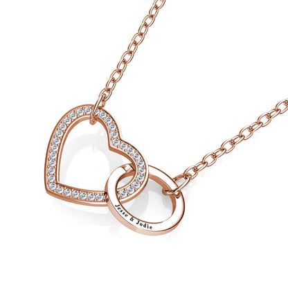 Engraved Interlocking Heart Necklace